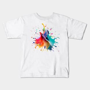 Colorful splashes of paint Kids T-Shirt